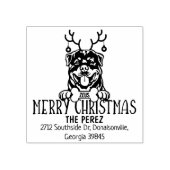 Tampons Encreurs Rottweiler Chien Joyeux Noël Adresse de retour (Impression)