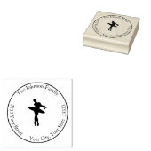 Tampons Encreurs Round Ballerina Dance Adresse de retour (Tamponné)