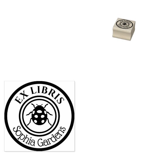 Tampons Encreurs Round Ex Libris Ladybird Motif (Tamponné)