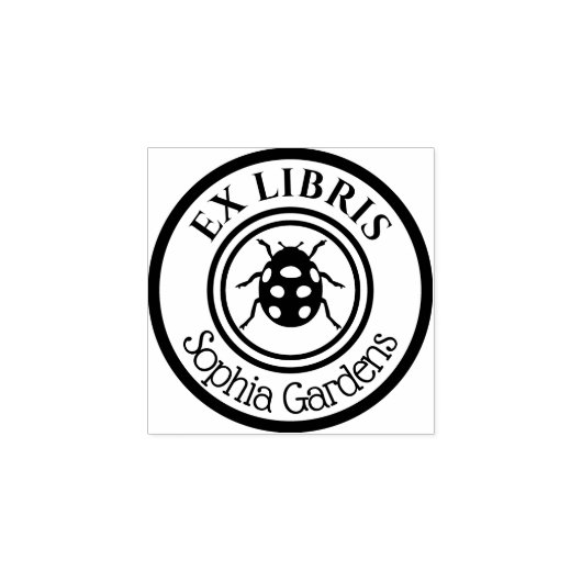 Tampons Encreurs Round Ex Libris Ladybird Motif (Impression)