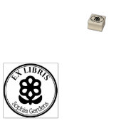 Tampons Encreurs Round Ex Libris - Motif Fleur et Feuille (Tamponné)