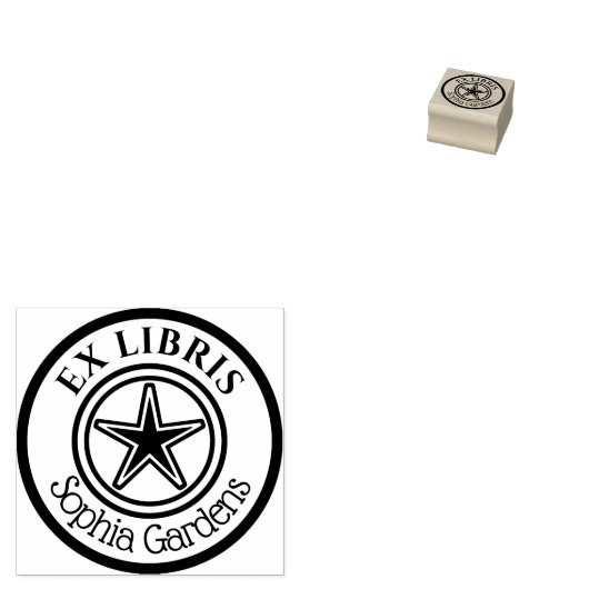 Tampons Encreurs Round Ex Libris Star Motif (Tamponné)