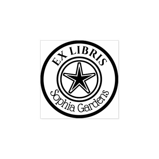 Tampons Encreurs Round Ex Libris Star Motif (Impression)