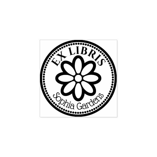 Tampons Encreurs Round Ex Libro - 6 Timbre en caoutchouc de fleur p (Impression)