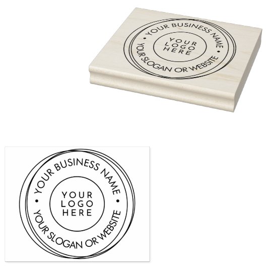 Tampons Encreurs Round Modern Frame Business Custom Logo Website (Tamponné)