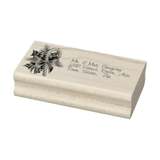 Tampons Encreurs Ruban de bonbon de Noël au houx (Tampon)