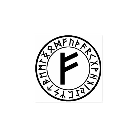 Tampons Encreurs Rune Circle [01. Fehu] Timbre en caoutchouc (Impression)