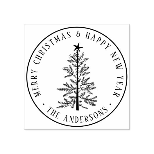 Tampons Encreurs Rusitc Winter Merry Christmas & Happy New Year (Impression)