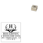 Tampons Encreurs Rustic Antlers Nom de famille Monogramme Adresse d (Tamponné)