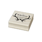 Tampons Encreurs Rustic Antlers Script Nom de famille et adresse de (Tampon)