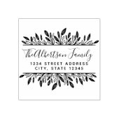 Tampons Encreurs Rustic Botanical Nom de famille Adresse de retour (Impression)