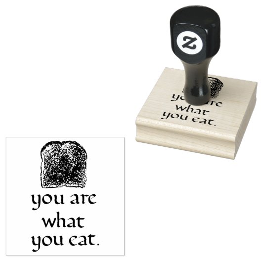 Tampons Encreurs Rustic Bread & Handwritten Text Rubber Stamp (Tamponné)