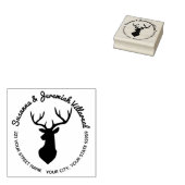 Tampons Encreurs Rustic Buck Deer Head Nom de famille Adresse (Tamponné)
