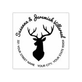 Tampons Encreurs Rustic Buck Deer Head Nom de famille Adresse (Impression)