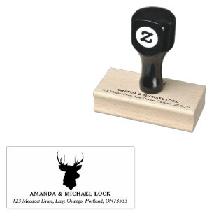 Tampons Encreurs Rustic Deer Head Mariage Adresse de retour