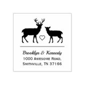 Tampons Encreurs Rustic Deer Mariage Couple Nom Adresse de retour (Impression)