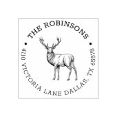 Tampons Encreurs Rustic Deer Round Family Adresse de retour (Impression)