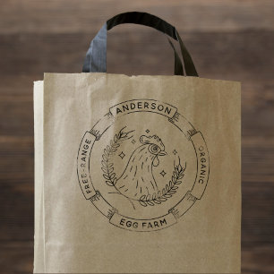 Tampons Encreurs Rustic Egg Chicken & Wheat Business Logo