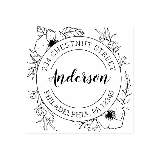 Tampons Encreurs Rustic Floral Adresse de retour (Impression)