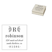 Tampons Encreurs Rustic Floral Branches Monogram Adresse de retour (Tamponné)