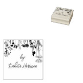Tampons Encreurs Rustic Floral Modern Script Custom Name Signature (Tamponné)