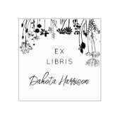 Tampons Encreurs Rustic Florals Modern Script Custom Library Book (Impression)