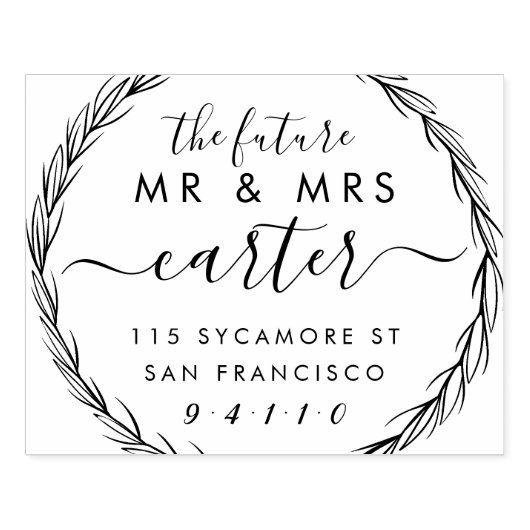 Tampons Encreurs Rustic Future M. & Mme Mariage Adresse de retour (Impression)