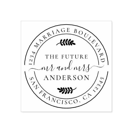 Tampons Encreurs Rustic Future M. Mme Round Retour Adresse (Impression)