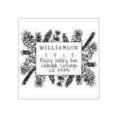 Tampons Encreurs Rustic Handwriting Pine Needles Adresse de retour (Impression)