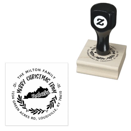 Tampons Encreurs Rustic Kentucky Joyeux Noël Adresse de retour (Tamponné)