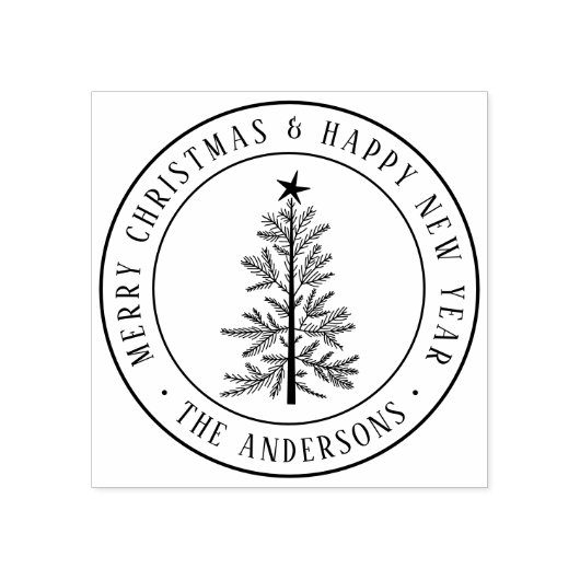 Tampons Encreurs Rustic Merry Christmas Pine Tree (Impression)