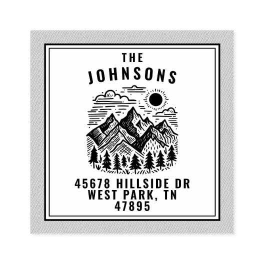 Tampons Encreurs Rustic Modern Mountains Custom (Impression)