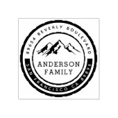 Tampons Encreurs Rustic Mountain Badge Nom de famille et adresse de (Impression)