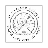 Tampons Encreurs Rustic Mountain Landscape Family Return Adresse (Impression)