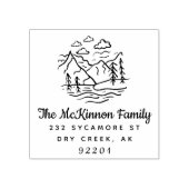 Tampons Encreurs Rustic Mountain Pine Tree Family Adresse de retour (Impression)