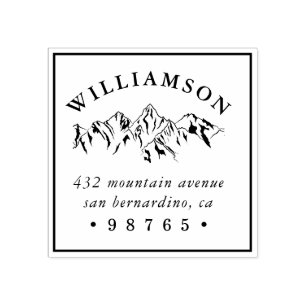 Tampons Encreurs Rustic Mountain Sketch Adresse de retour