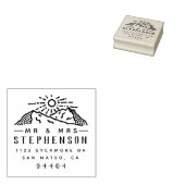 Tampons Encreurs Rustic Mountain Sunrise Sketch Couple Adresse d'ac (Tamponné)