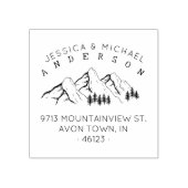 Tampons Encreurs Rustic Mountains Marié Couple Adresse de retour (Impression)