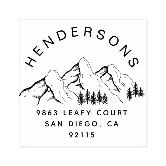 Tampons Encreurs Rustic Mountains Nom personnalisé Adresse de retou (Impression)