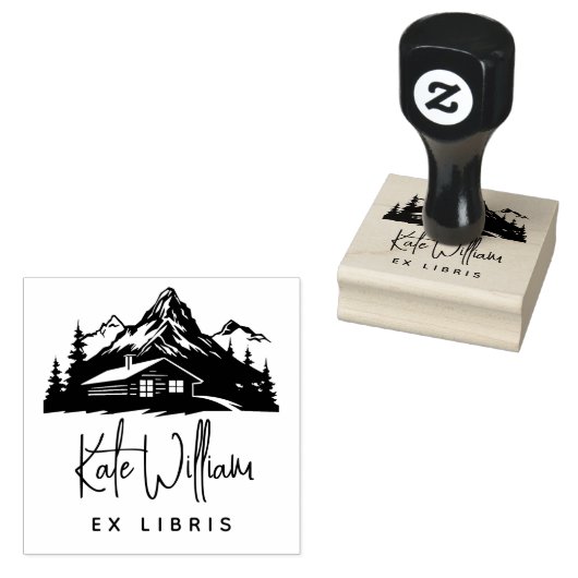 Tampons Encreurs Rustic Mountains & Pines Ex libris (Tamponné)