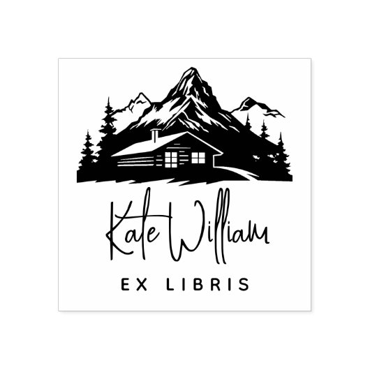 Tampons Encreurs Rustic Mountains & Pines Ex libris (Impression)