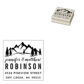 Tampons Encreurs Rustic Mountains & Pines Mariage Adresse de retour (Tamponné)