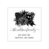 Tampons Encreurs Rustic Pine Cone Fir Holidays Adresse de retour (Impression)