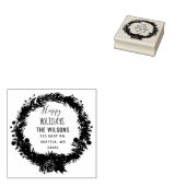 Tampons Encreurs Rustic Pine Wreath Holidays Adresse de retour (Tamponné)