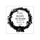 Tampons Encreurs Rustic Pine Wreath Holidays Adresse de retour (Impression)