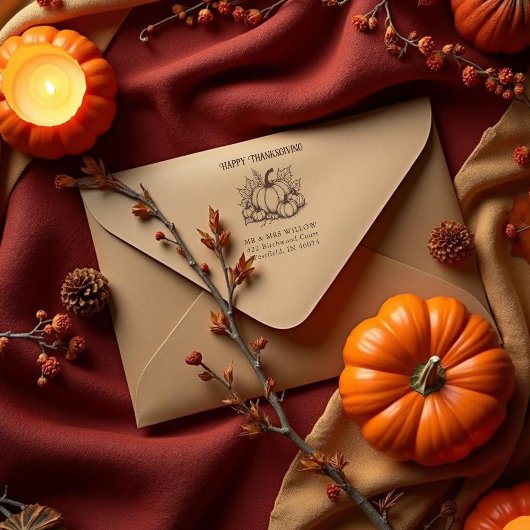 Tampons Encreurs Rustic Pumpkin Harvest Arrangement Fall