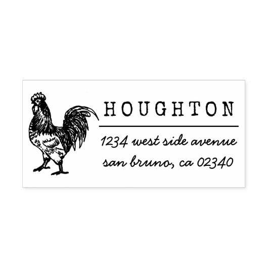 Tampons Encreurs Rustic Rooster Nom de famille Adresse de retour (Impression)