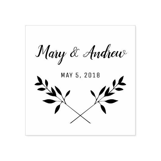 Tampons Encreurs Rustic Rubber Stamp Wedding Monogram (Impression)
