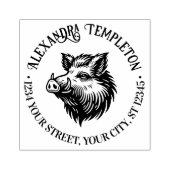 Tampons Encreurs Rustic Wild Boar Head Nom Adresse de retour #1P (Impression)