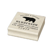 Tampons Encreurs Rustic Woodland Bear Nom de famille et adresse de (Tampon)